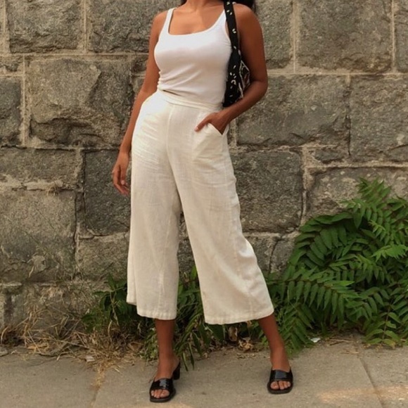 Faherty Vintage Linen Wide Leg Trousers - Picture 2 of 3